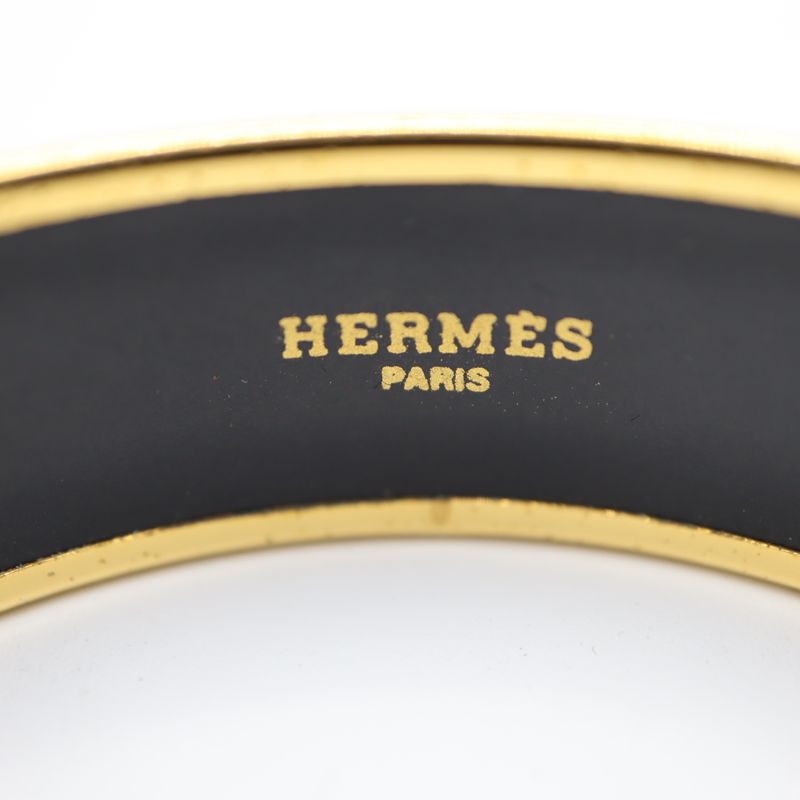 Hermes Bangle Emile GM Gold Color Blue Ladies Accessories With Box H4165