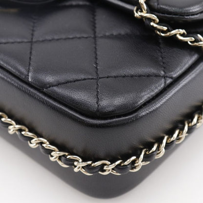 Chanel Pearl Chain Shoulder Matelasse As1533 Lambskin Black Ladies Shoulder Bag
