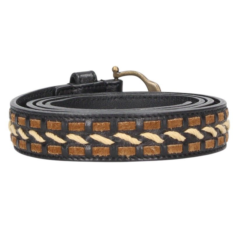 Saint Laurent Paris 649255 Leather Narrow Belt Men's 80