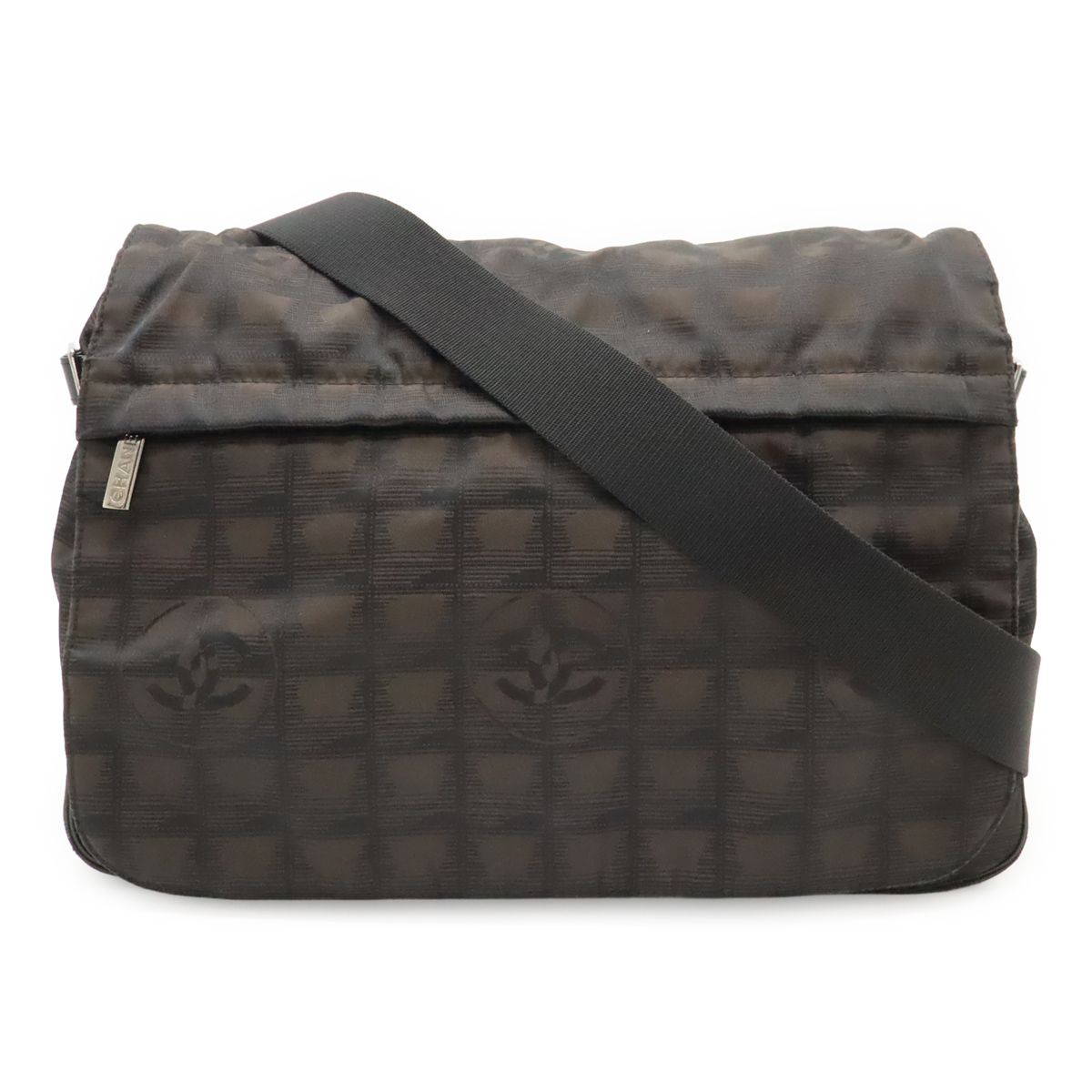Chanel New Travel Line Messenger Bag Shoulder Bag Crossbody Brown Brown Black