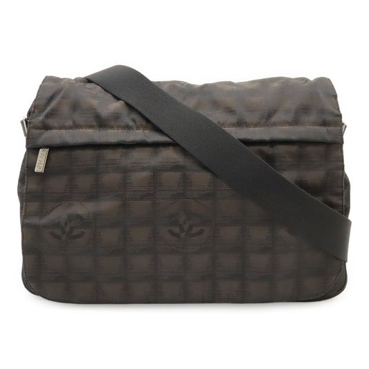 Chanel New Travel Line Messenger Bag Shoulder Bag Crossbody Brown Brown Black