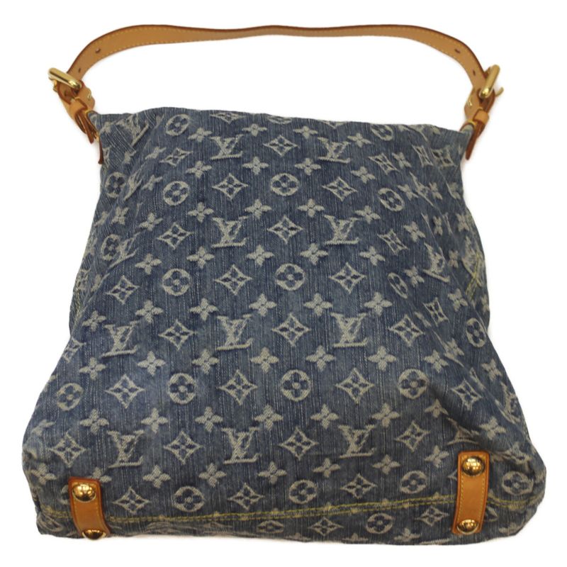Louis Vuitton 05 M95048 Monogram Denim Baggy GM Handbag Shoulder Blue Denim