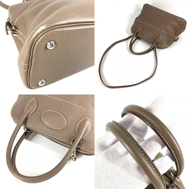Hermes Handbag Bollide 31 Bollide 31 Taurillon Clemence Etoupes Gray
