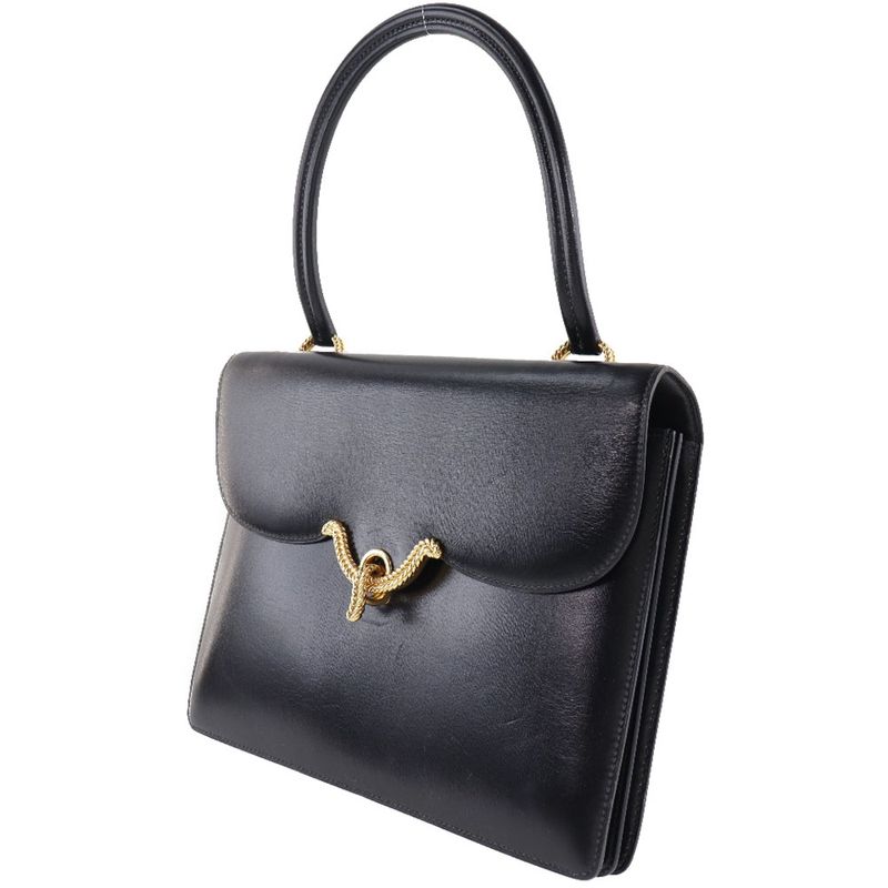 Hermes Vasco Box Calf Black 0O Women's Handbag