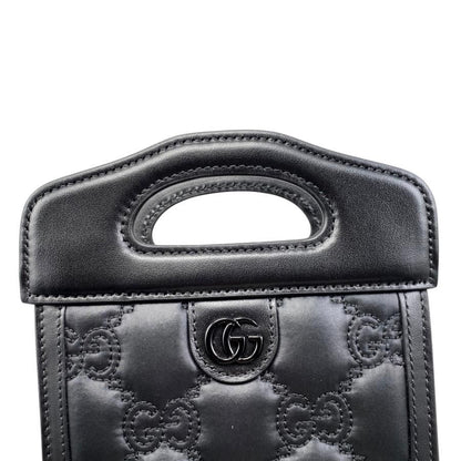 Gucci Handbag Shoulder Bag Mini Top Handle Bag 723776 Ggmatelasse Black Purple