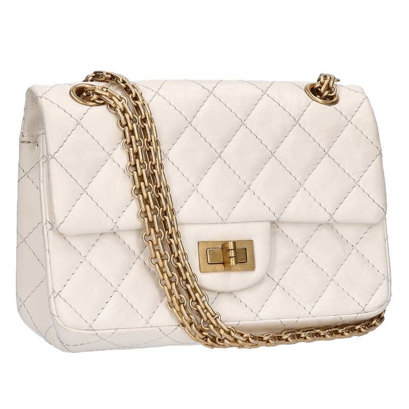 Chanel 2.55 Mini Matelasse Double Chain Shoulder Bag Women