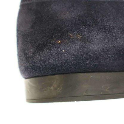 Prada Logo Plate Suede Leather Square Toe Loafer Shoes 2dc226 Navy 10