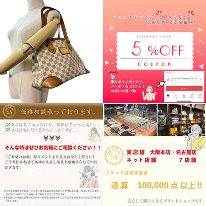 Louis Vuitton N51207 Hampstead PM Tote Damier Azure Handbag Bag Cabasn Brand