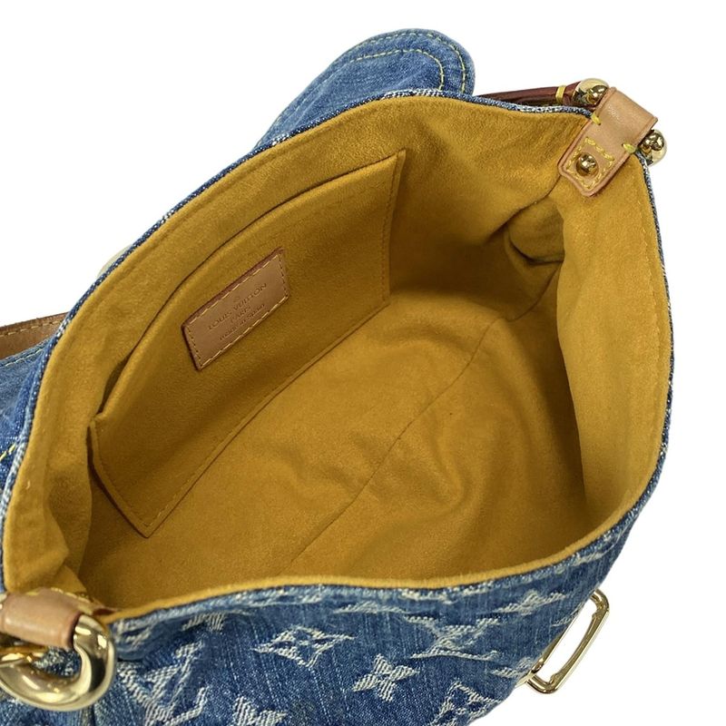 Louis Vuitton Shoulder Bag Monogram Denim Mini Pleated M95050 Blue Cotton