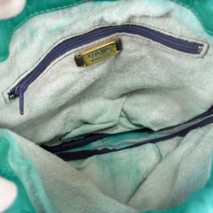 Loewe Mini Shoulder Bag Nappa Leather Green Anagram Logo Pochette Drawstring