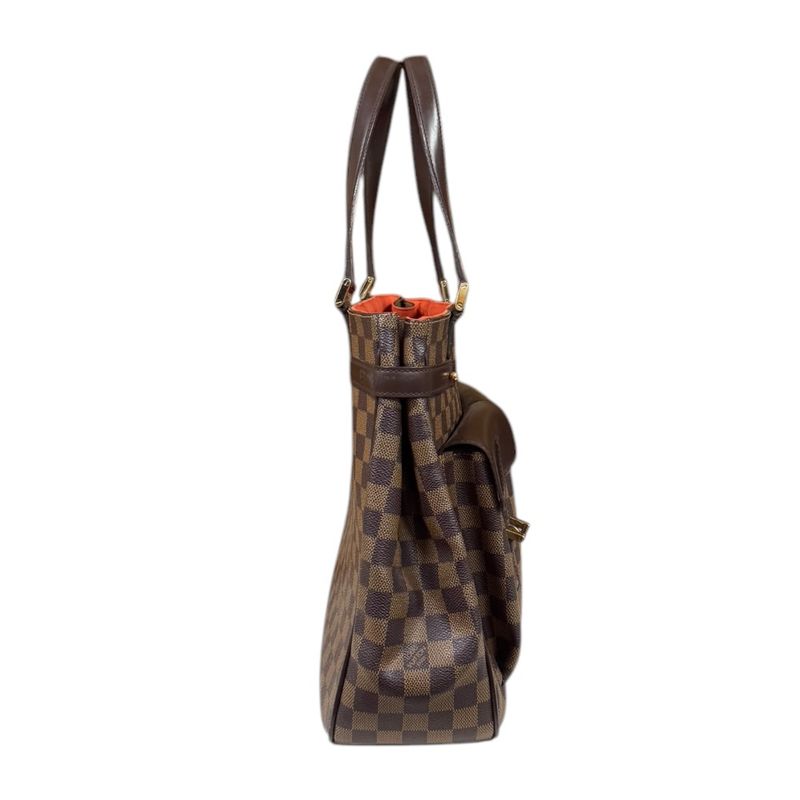 Louis Vuitton Uzes Damier Tote Bag Damier Canvas N51128 Brown Women's Louis