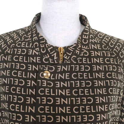 Celine 2v19j983q 100% Silk Eddy Triomphe Button Full Logo Design Collarless