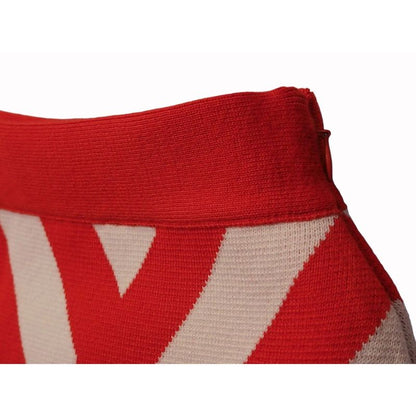 Gucci Striped Skirt Bottoms Women's Wool Red Ivory #xs Italy