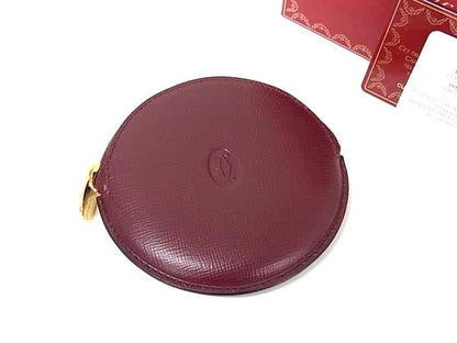 Cartier Mass Line Coin Case Wallet Men's Women's Bordeaux Fg7754