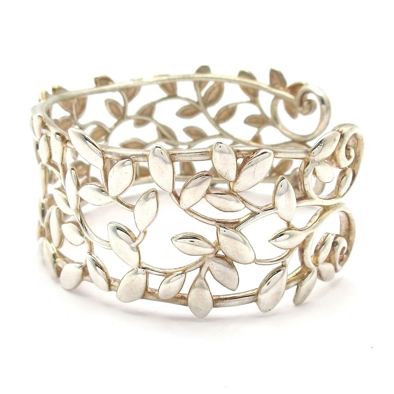 Tiffany & Co Bangle In Olive Leaf Silver By Paloma Picasso