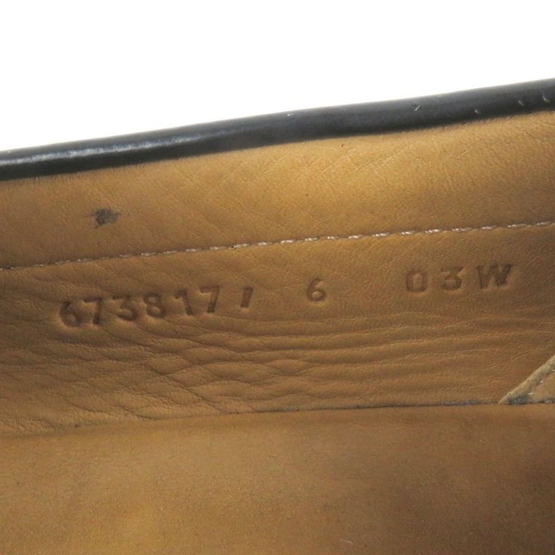 Gucci 673817 Leather GG Supreme Tassel Loafer Moccasin Flat Shoes Black 6