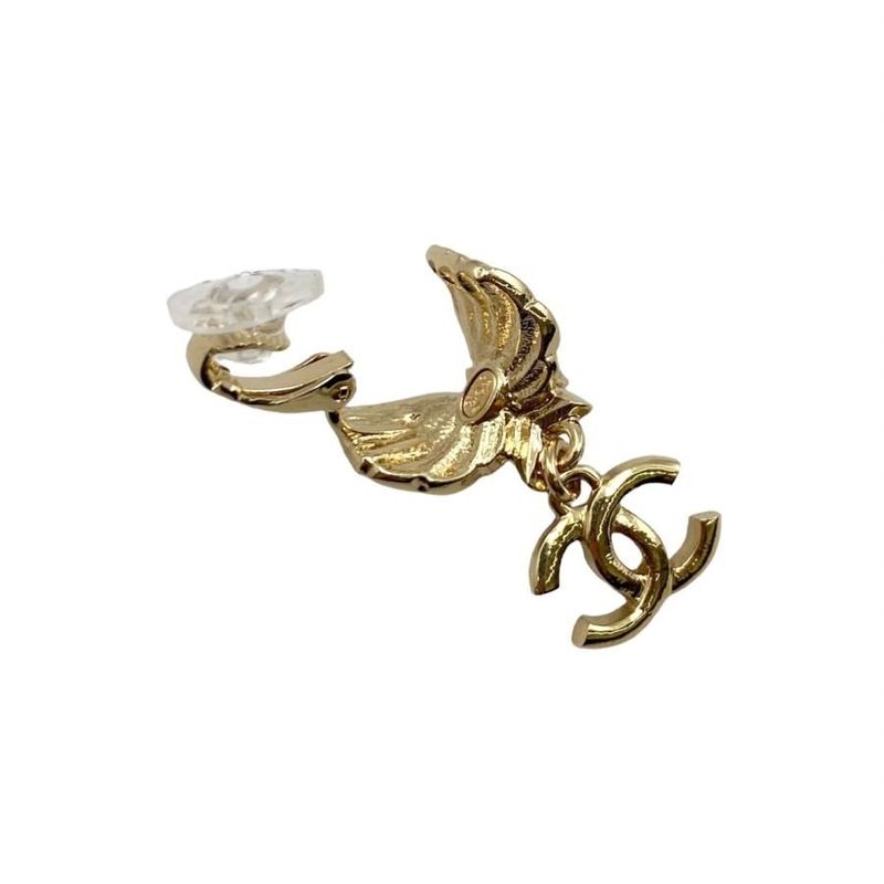 Chanel Earrings Coco Mark CC Logo Star Rhinestone Pearl Gold Chanel