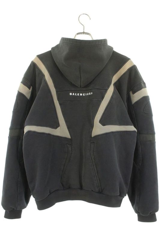 Balenciaga 790359 Tqvm2 Unity Sports ICON Biker Zip-up Hoodie Sports Icon Biker
