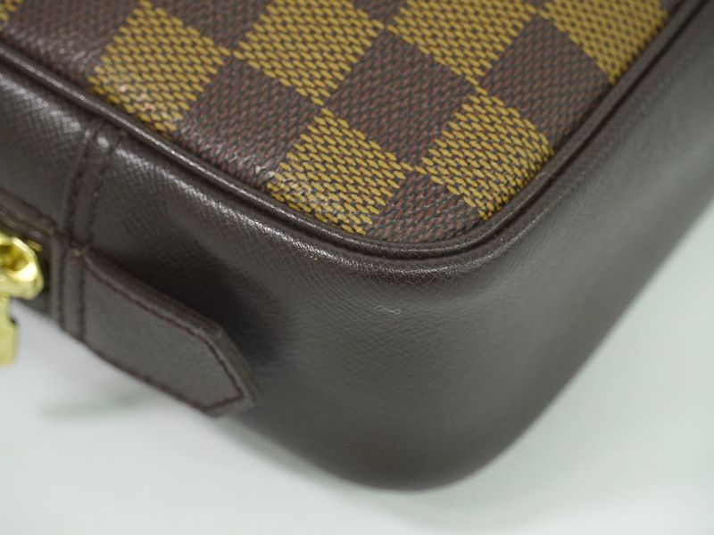 Authentic Louis Vuitton LV Trousse Toilette Damier Ebène Pouch Cosmetic Pouch