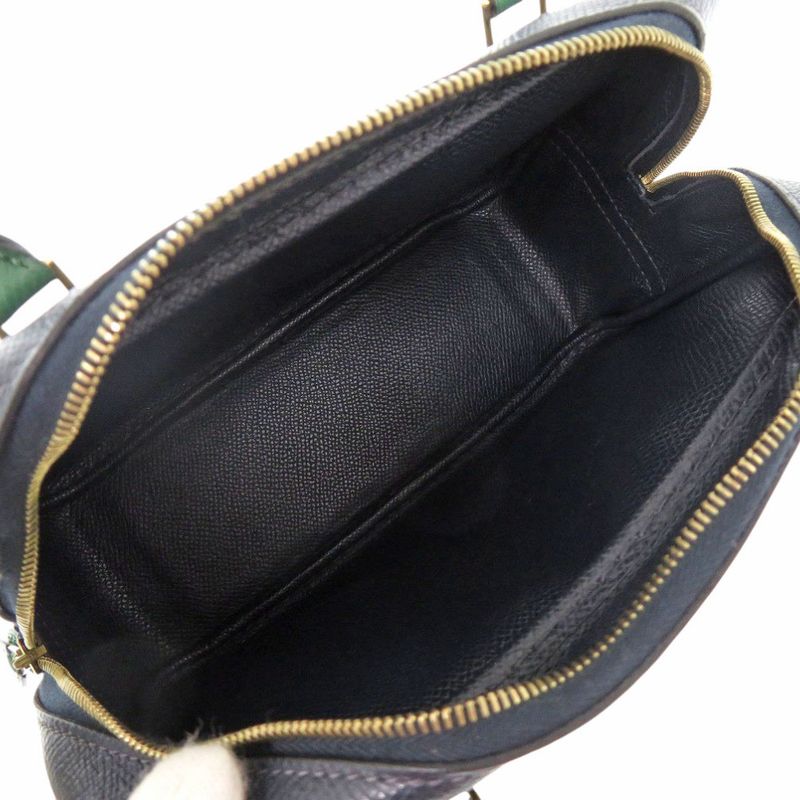 Hermes Mini Prüm Courchevel Blue Indigo Veil Handbag Navy Blue 1607 Hermes