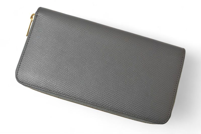 Celine Wallet Celine Long Wallet Large Zipped Calfskin Gray 10b553el.09