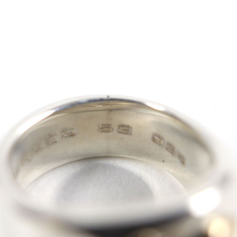  Hermes Vintage Gaucho Ring 925 750 7P Diamond Ring Silver 52 Size Equivalent