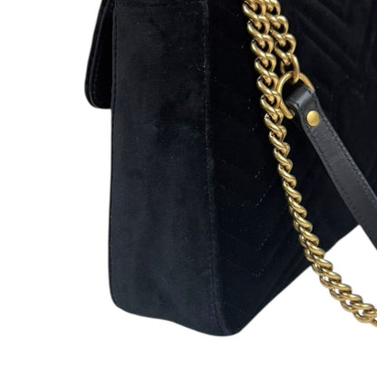 Gucci GG Marmont Shoulder Bag Velour 443496 Black Ladies Gucci  Gucci