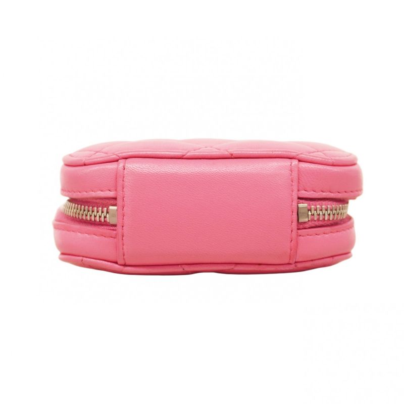 Chanel Shoulder Bag Matelasse Lambskin Pink Silver Hardware Women