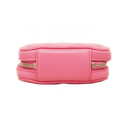 Chanel Shoulder Bag Matelasse Lambskin Pink Silver Hardware Women