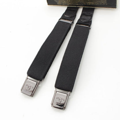 Chanel 03P Logo Coco Mark Suspenders Black
