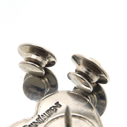 Yvessaint Laurent Pin Brooch 2 Pieces Tuck Pin Steampunk Heart Face Silver