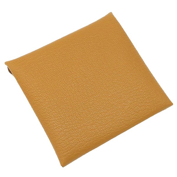 Hermes Coin Case Bastia Chèvre Sesame Silver Hardware Unused Brown Stamped W