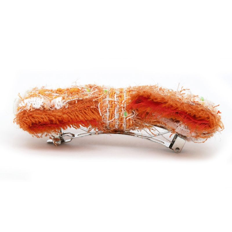 Chanel Valletta Tweed Orange A72446 Hair Ornament Hair Clip Accessories