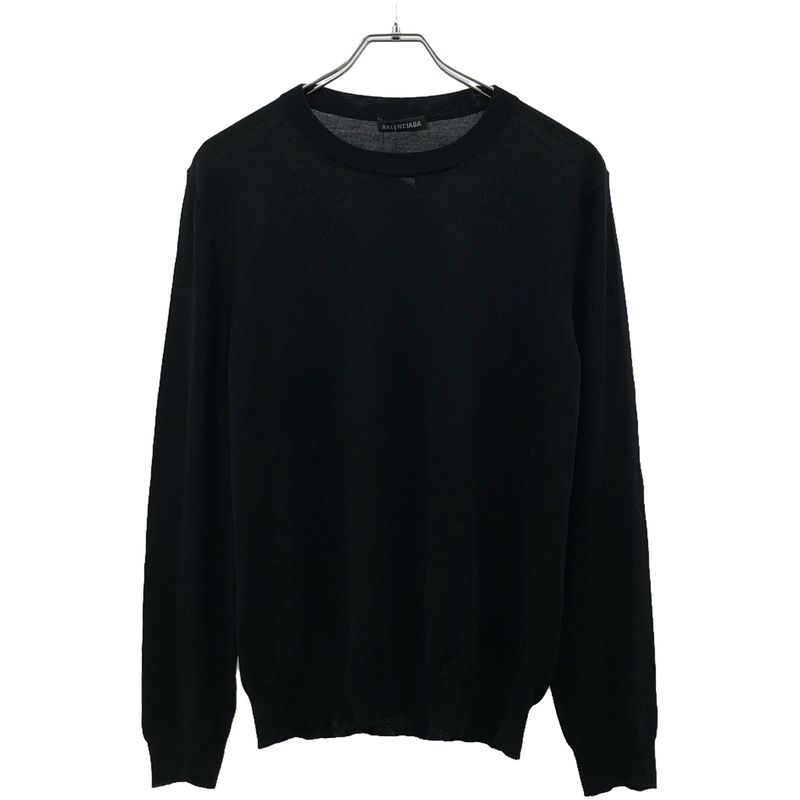 Balenciaga 19aw BB Logo Crew Neck Knit Sweater 583117 T1439 Black M