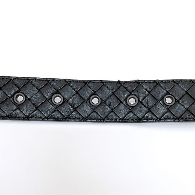 Bottega Veneta Belt Black Intrecciato Excellent Condition 84cm (33.07in) 34mm