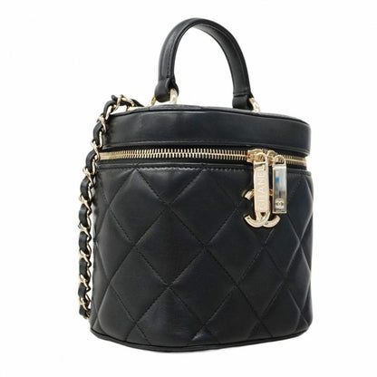 Chanel Vanity Bag Matelasse Lambskin Black Chien Pan Gold Hardware 2way Bag