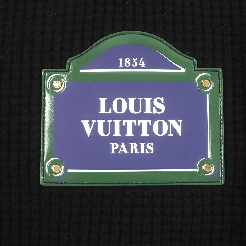 Louis Vuitton 23AW LV Street Sign Cashmere Blend Logo Patch Waffle Knit
