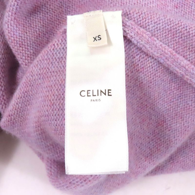 Celine 2a09k152i 100% Cashmere Crew Neck Long Sleeves Purple Knit With Sarky