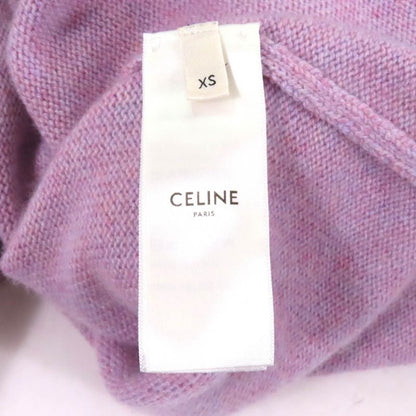 Celine 2a09k152i 100% Cashmere Crew Neck Long Sleeves Purple Knit With Sarky