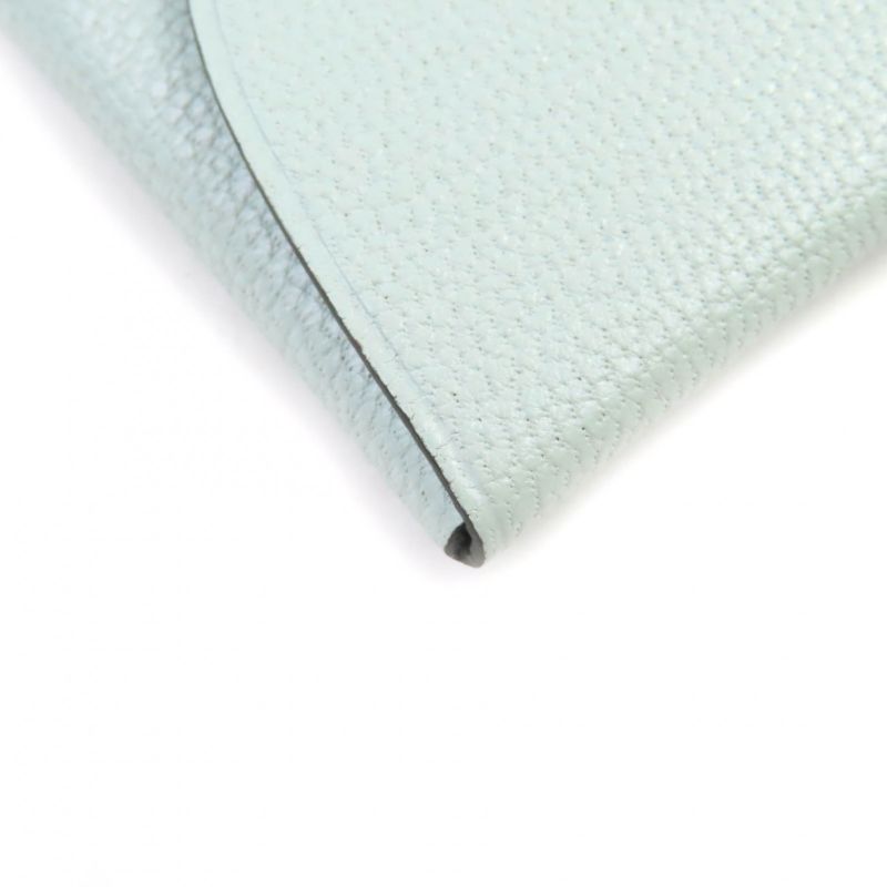 Hermes Bastia Verso Vert Peppermint Vert Moyen Chevre Silver Hardware Coin Case