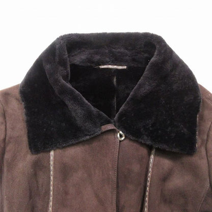 Fendi Mouton Boa Long Coat Knee Length Brown Size 48 Men's Women's