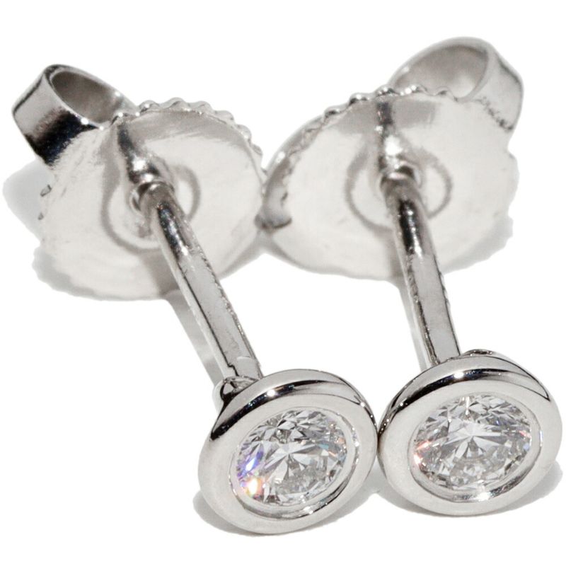 Tiffany & Co Earrings Pt950 Diamond 2P (016ct) Elsa Peretti By-the-yard Earrings