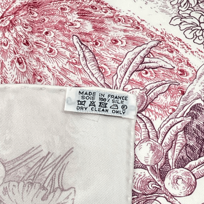 Hermes Carre 90 Silk Scarf Le Jardin De Leila Leila's Garden White