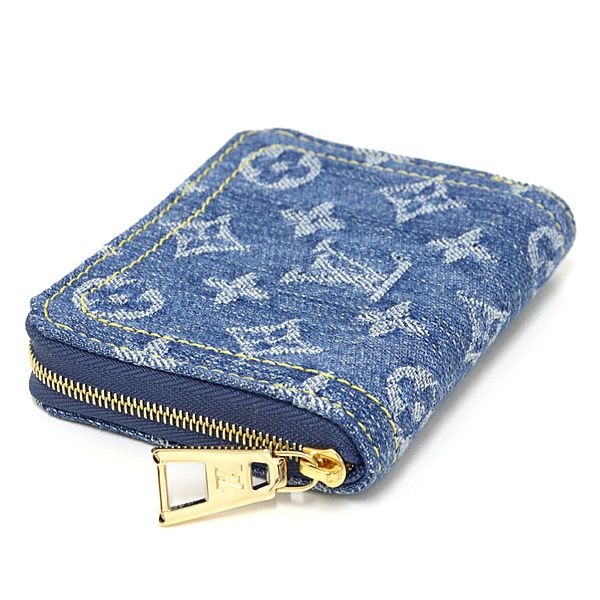 Louis Vuitton LV Remix Zippy Coin Purse Monogram Denim Blue M82957 Wallet S Rank