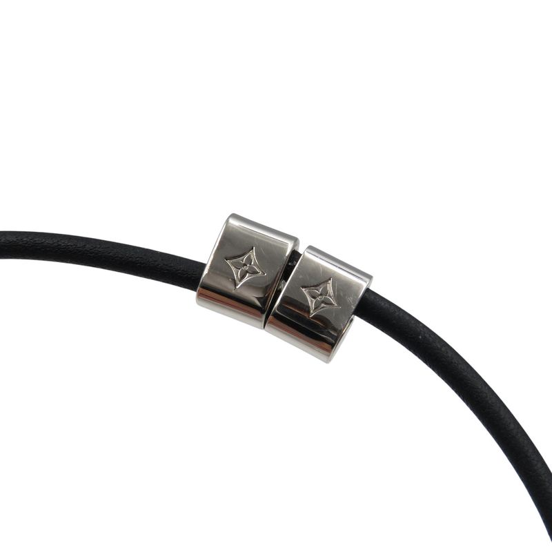 Louis Vuitton Bracelet Chien Zélisse M8332z Calf Leather Metal Silver Black