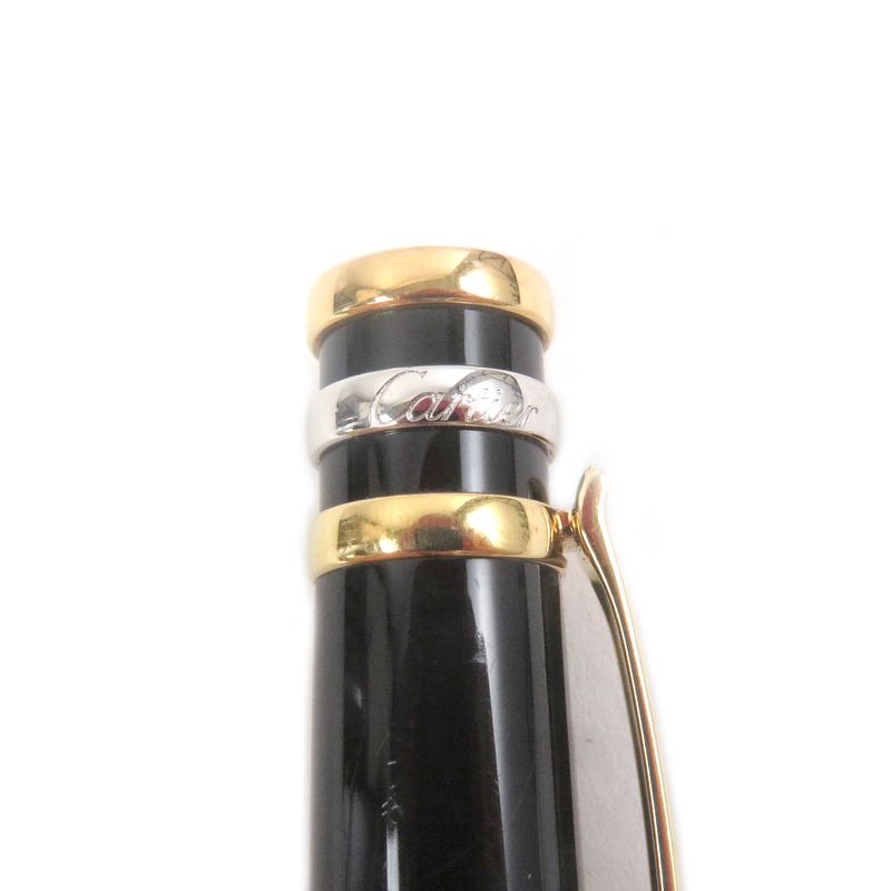 Cartier Trinity Twist Ballpoint Pen Black Gold Silver With Case