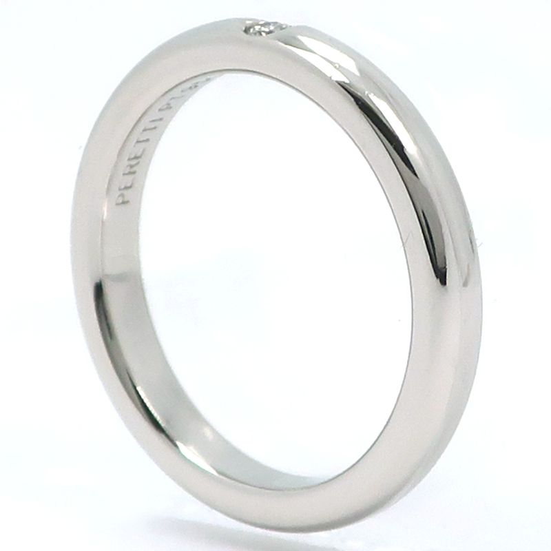 Tiffany & Co Stacking Band Elsa Peretti Pt950platinum X Diamonds 5.5 Ladies