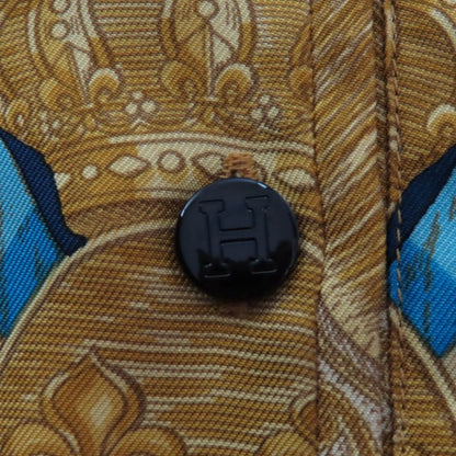 Hermes Silk Cotton Cashmere H Logo Button Twill Raine Knit Long Sleeve