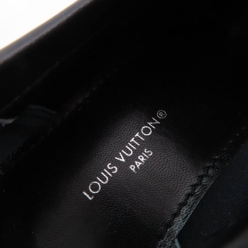 Louis Vuitton Academy Line Leather Shoes Black 34.5 With Box And Storage Bag