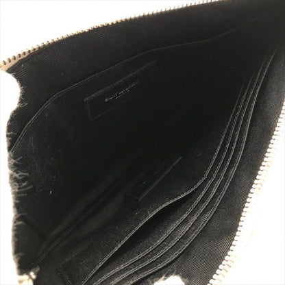 Saint Laurent Star Patchwork Metallic Leather Clutch Pochette Pouch Case